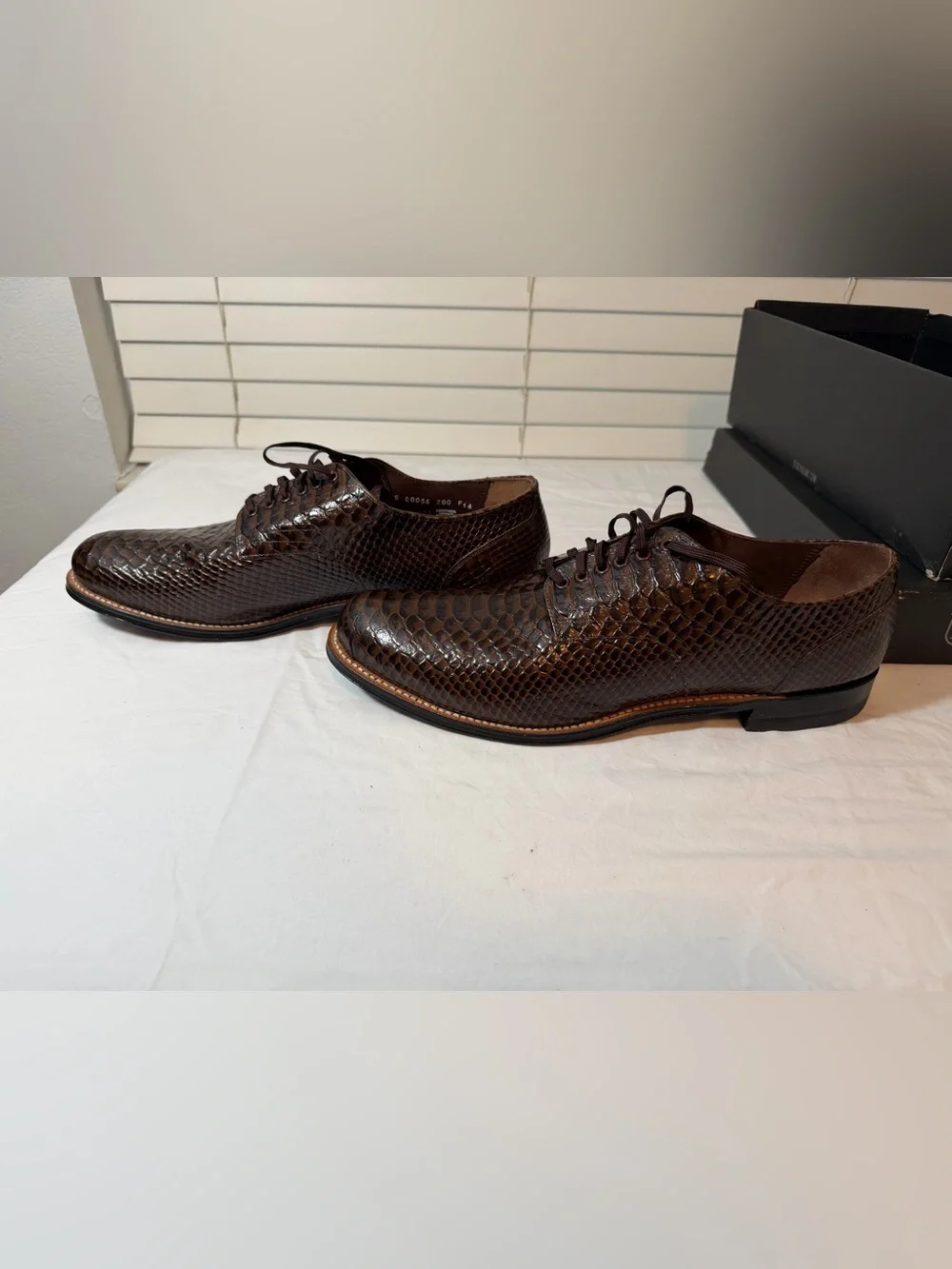 Stacy Adams Dark Brown Textured Lace-Up Oxfords